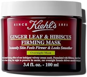 Kiehl's Ginger Leaf & Hibiscus Firming Overnight Face Mask, Anti-aging Facial Mask, Smooths and Firms Skin, Visibly Reduces Look of Fine Lines Over Time, for All Skin Types, Mature Skin - 3.4 fl oz Kiehl's