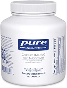 Pure Encapsulations Calcium MCHA with Magnesium | Hypoallergenic Dietary Supplement for Bone Support | 180 Capsules Pure Encapsulations