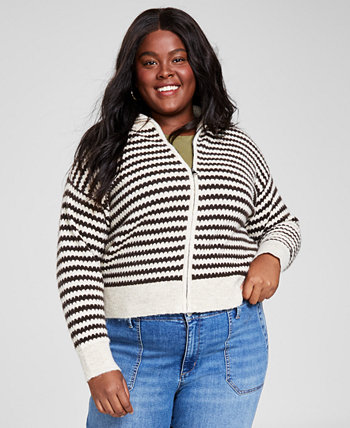 Модный свитер больших размеров с воротником на молнии и воротником-стойкой And Now This