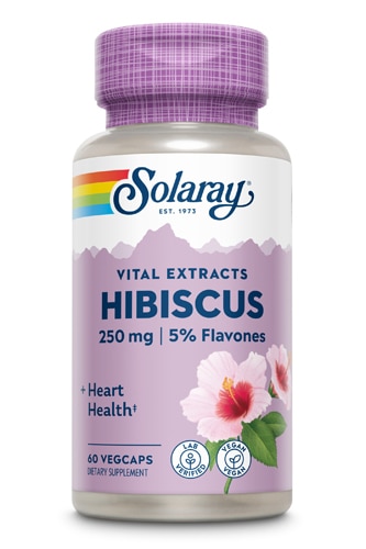 Экстракт цветков гибискуса Solaray - 250 мг - 60 растительных капсул Solaray