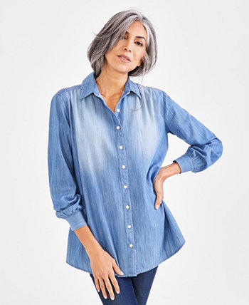 Женская рубашка-туника-бойфренд, созданная для Macy's Style & Co