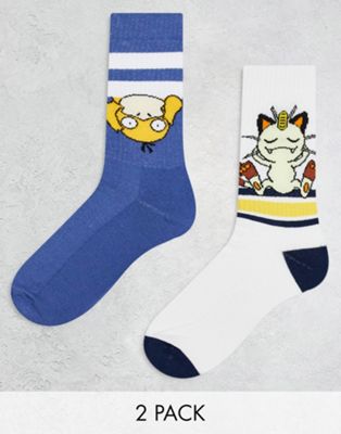 Комплект из 2 спортивных носков с изображением покемонов ASOS DESIGN ASOS DESIGN