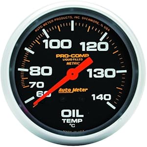 Auto Meter 5441 Pro-Comp Liquid-Filled Mechanical Oil Temperature Gauge Auto Meter