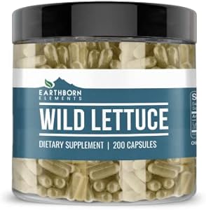 Earthborn Elements Wild Lettuce 200 Capsules, Pure & Undiluted, No Additives Earthborn Elements