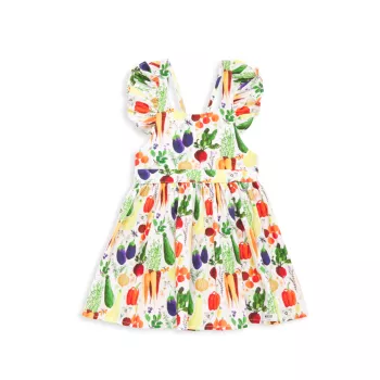 Маленькая девочка &amp;amp; Платье с пышными рукавами для девочек с растительным принтом Worthy Threads