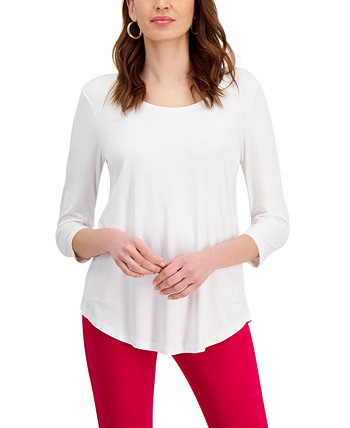 3/4-Sleeve Scoop Neck Top, Created for Macy's J&M Collection