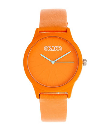 Унисекс Splat Оранжевый ремешок из искусственной кожи часы 38мм Crayo