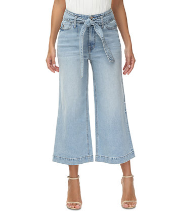 Women's Belted High-Rise Cropped Wide-Leg Jeans Frye