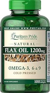 Puritan's Pride Natural Flax Oil 1200 mg-100 Rapid Release Softgels (Мягкие капсулы) Puritan's Pride