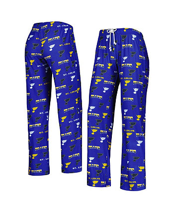 Женские синие брюки для сна с логотипом St. Louis Blues Breakthrough Allover Concepts Sport