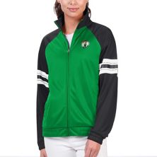 Женская спортивная куртка G-III 4Her от Carl Banks Kelly Green Boston Celtics Main Player реглан со стразами и молнией во всю длину In The Style