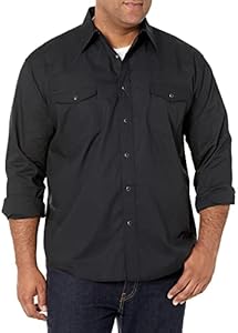 Wrangler Mens Sport Western Basic Two Pocket Long Sleeve Snap Shirt, Black, X-Large Wrangler