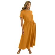 Jessica London Women's Plus Size Drawstring Maxi Dress Jessica London