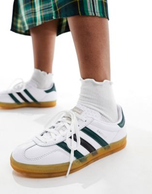  Унисекс кроссовки для повседневной жизни Adidas Originals Gazelle с бело-зеленым резиновым подошвами Adidas