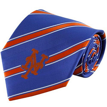 Men's New York Mets Woven Poly Striped Tie Eagles Wings