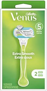 Женские бритвы Extra Smooth: 1 бритва и 2 сменные лезвия, 5 лезвий для идеальной гладкости Gillette Venus