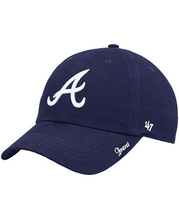 Женская темно-синяя регулируемая кепка Atlanta Braves Team Miata Clean Up '47 Brand