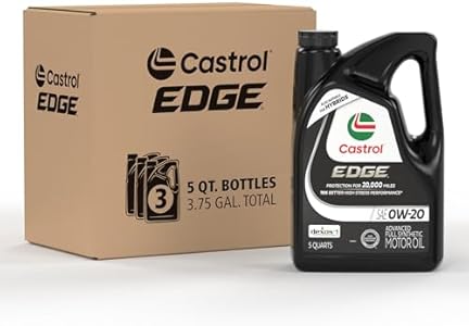 Castrol EDGE 0W-20 Advanced Full Synthetic Motor Oil, 5 Quarts, Pack of 3 Castrol