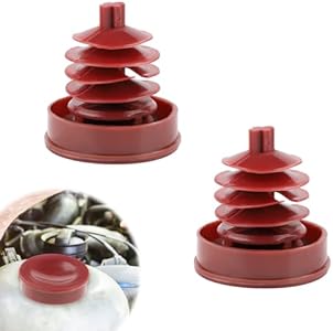 2pcs Hydraulic Power Steering Pump Caps, Power Steering Reservoir Cap Red Power Steering Cap Plug Cover Compatible with Honda/Acura Peutier