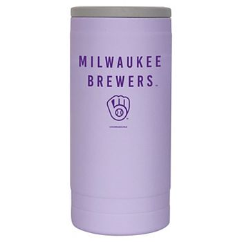 Milwaukee Brewers 12oz. Lavender Soft Touch Slim Coolie Logo Brand