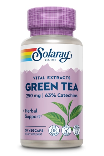 Экстракт зеленого чая Solaray - 250 мг - 30 растительных капсул Solaray
