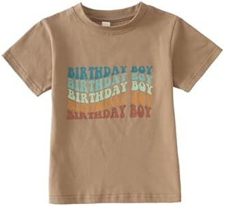 Ritatte Birthday Boy Shirt Toddler Boys Birthday Outfit 1st 2nd 3rd 4th 5th Gift Short Sleeve Party T-Shirt Ritatte