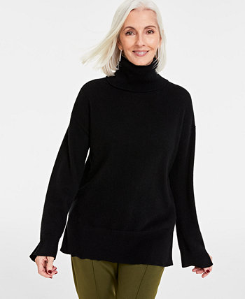 Женский свитер с высоким воротником и раздельным краем из 100% кашемира, созданный для Macy's Charter Club
