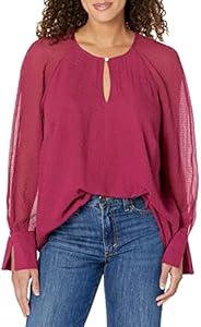 Calvin Klein Womens Sportswear Blouse,Mulberry,0X Calvin Klein