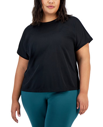 Plus Size Birdseye-Mesh Dolman-Sleeve Top, Created for Macy's ID Ideology