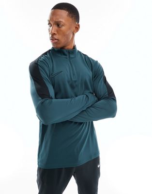 Темно-зеленая футболка с полумолнией Nike Football Academy Dri-FIT Nike