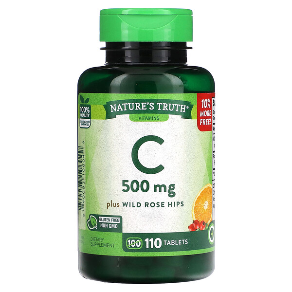 Витамин С плюс шиповник, 500 мг, 110 таблеток Nature's Truth