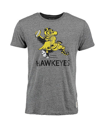 Мужская футболка Tri-Blend в винтажном стиле Iowa Hawkeyes Heather Grey Original Retro Brand