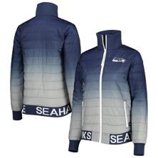 Женская куртка-пуховик с молнией во всю длину и темно-синим/серым цветом The Wild Collective College Seattle Seahawks Unbranded