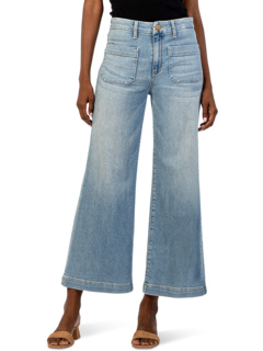 Широкие брюки Meg с высокой посадкой и накладными карманами, откровенный подол, рег. KUT from the Kloth
