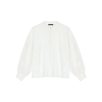 Белая хлопковая блуза с вышивкой Maje