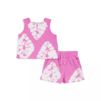 Для маленьких девочек &amp; Майка Little Girl's Topaz Tie-Dye &amp; Комплект шорт Splendid