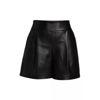 Faux Leather Pleated Shorts Susana Monaco