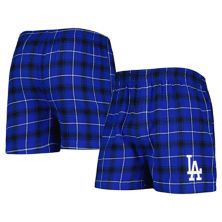 Men's Concepts Sport Royal/Black Los Angeles Dodgers Ledger Flannel Boxers Unbranded