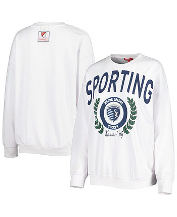 Женская белая толстовка с капюшоном Sporting Kansas City Logo 2.0 Mitchell & Ness