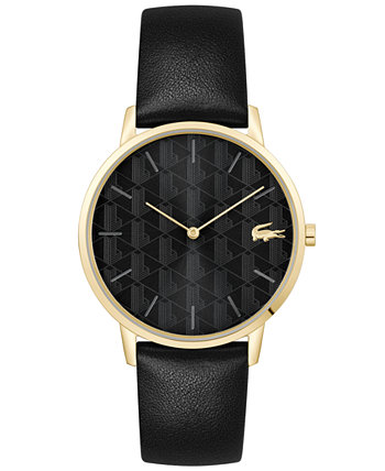 Мужские часы Crocorigin с черным кожаным ремешком, 40 мм Lacoste