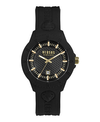 Мужские кварцевые часы Tokyo с 3 стрелками, черные силиконовые, 43 мм Versus Versace