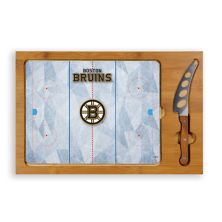 Набор ножей и разделочной доски для пикника Boston Bruins Icon со стеклянной столешницей Picnic Time