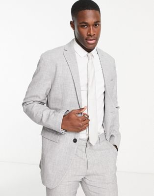Серый фактурный пиджак New Look узкого кроя New Look
