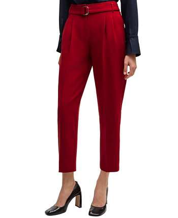 Women's Crease-Resistant Crepe Regular-Fit Cropped Trousers BOSS
