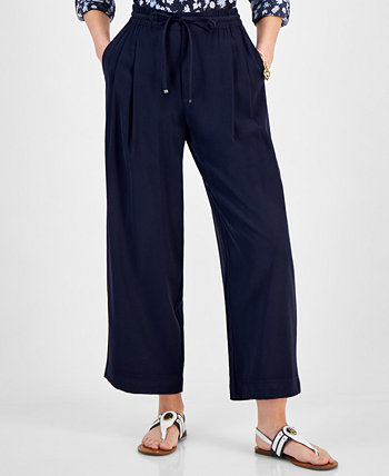 Women's Belted Pleated-Front Ankle Pants Tommy Hilfiger