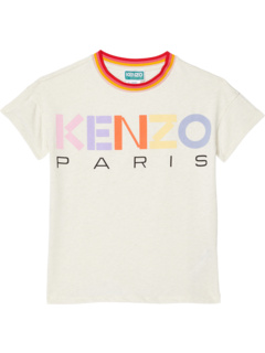 Платье из джерси, полосатый резиновый воротник, логотип на груди (Little Kids/Big Kids) Kenzo Kids