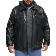 Куртка дальнобойщика из искусственной кожи с капюшоном и подкладкой из шерпы Big & Tall Levi's® Levi's®