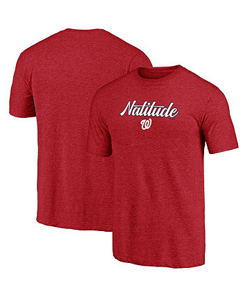 Мужская красная футболка Washington Nationals Local Tri-Blend BreakingT