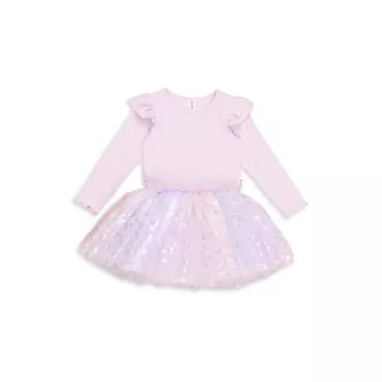 Для маленьких девочек, для маленьких девочек и для маленьких девочек; Балетное платье в рубчик радуги для девочек HUXBABY
