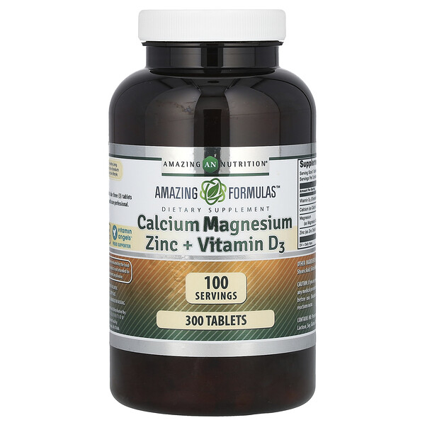 Кальций Магний Цинк + Витамин D3 - 300 таблеток - Amazing Nutrition Amazing Nutrition